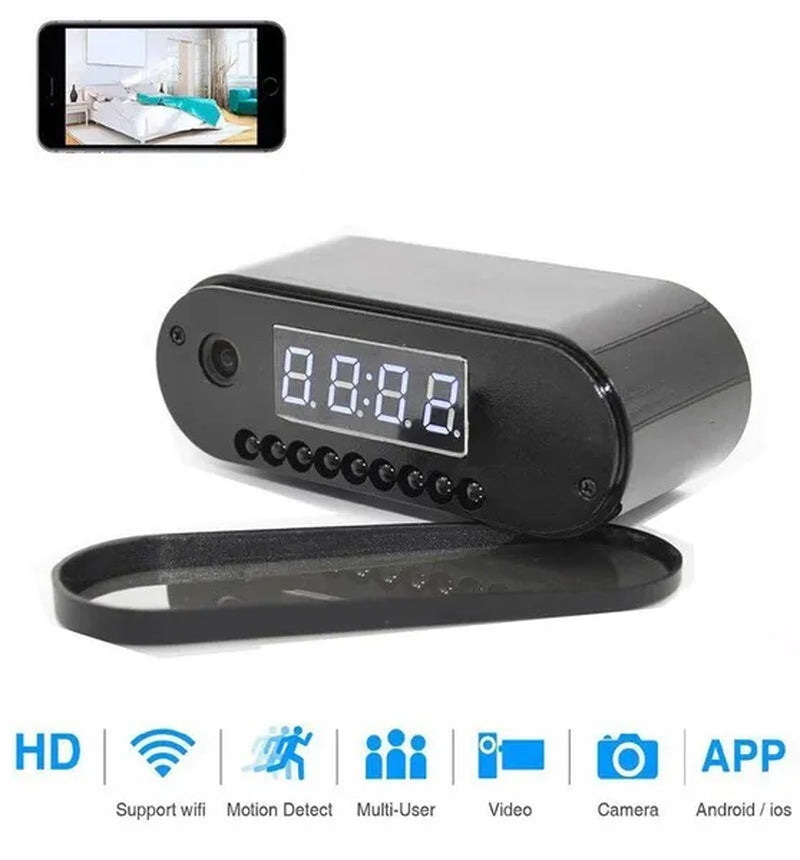 HD 1080P Clock Wifi Camera Mini IP P2P Surveillance Camera Infrared Night Vision Alarm Motion Remote CCTV Camera Hidden TF Card